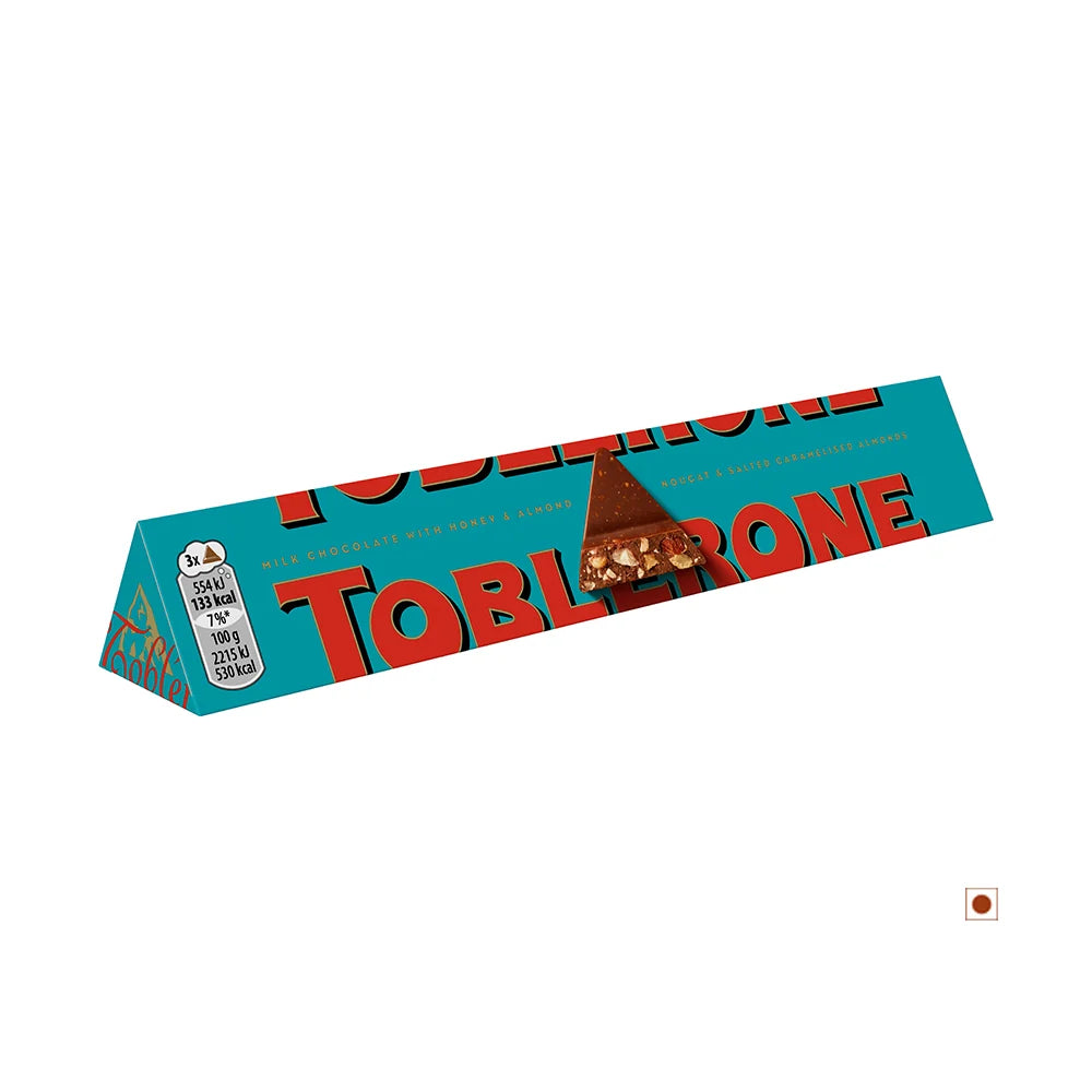 Toblerone Rakhi Hamper – Crunchy Almond Chocolate 100g with Rakhi