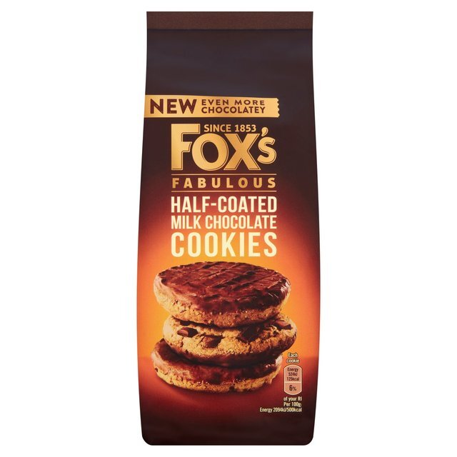 Fox's Fabulous Half-Coated Milk Chocolate Cookies 180G | Imported | Product of UK