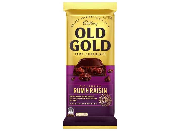 Cadbury Old Gold Dark Chocolate with Old Jamaica Rum & Raisins, 180g (Imported)