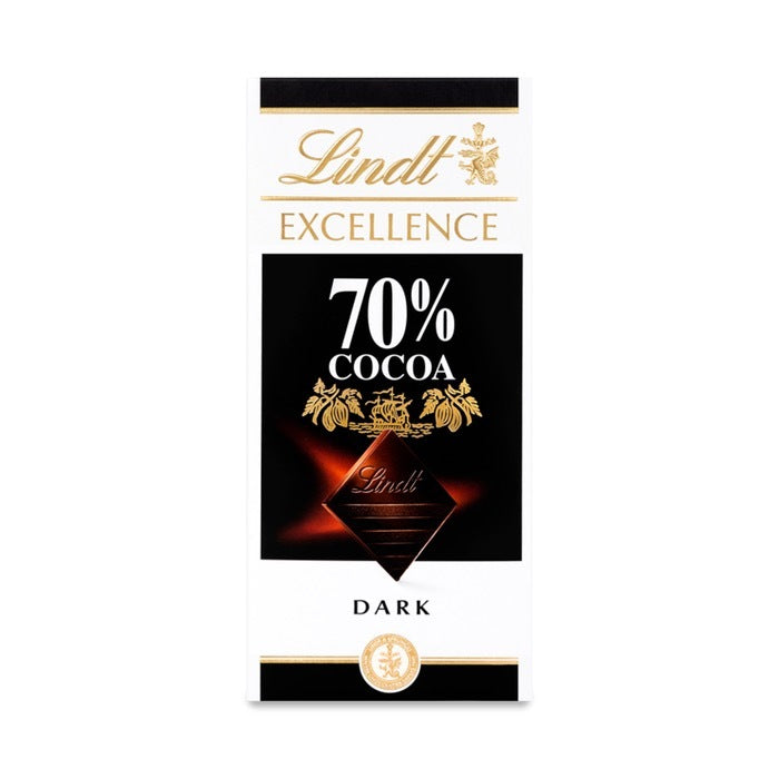 Lindt Excellence 70% Cocoa Dark Chocolate Bar 100G, Imported