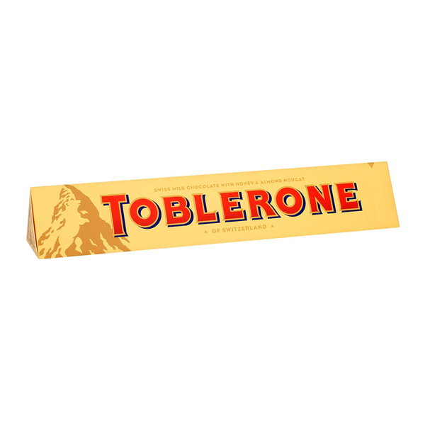 Toblerone 100G - Swiss White Chocolate With Honey And Almonds Nougat, Imported