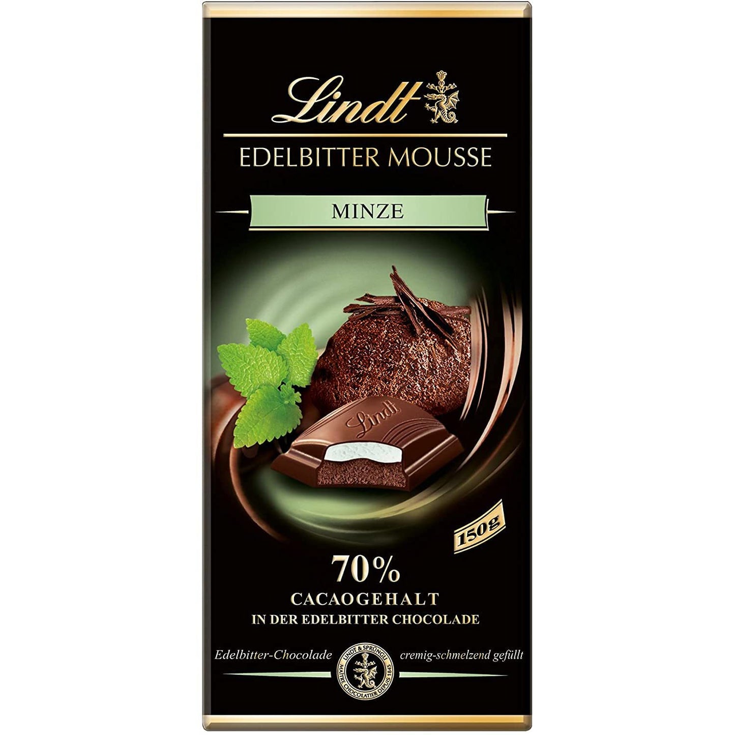 Lindt Edelbitter Mousse Minze - 150 G