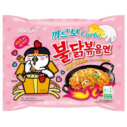 Samyang Buldak Cream Carbonara Pink TiKTok Viral Hot Chicken Flavor Ramen Noodle 140g, Imported