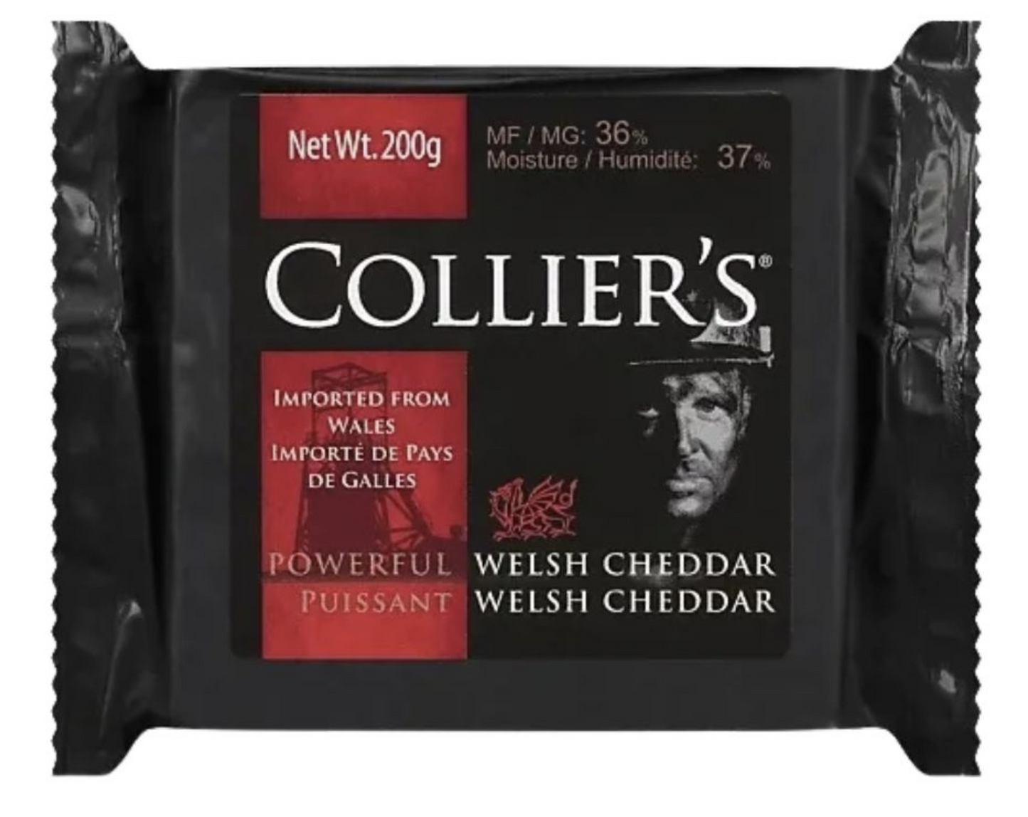 Collier's Powerful Welsh Award Winner Cheddar Cheese 200g | Imported from Europe