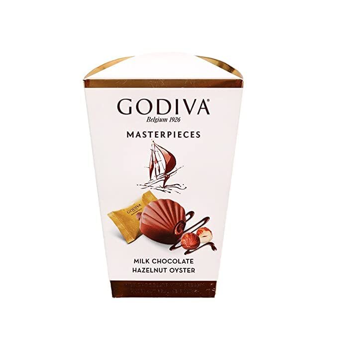 Godiva Masterpiece Milk Chocolate Hazelnut Oyster Chocolate Box (Imported), 117g