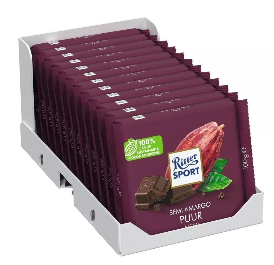 Ritter Sport Puur 50% Dark Chocolate – Imported | Rich & Smooth
