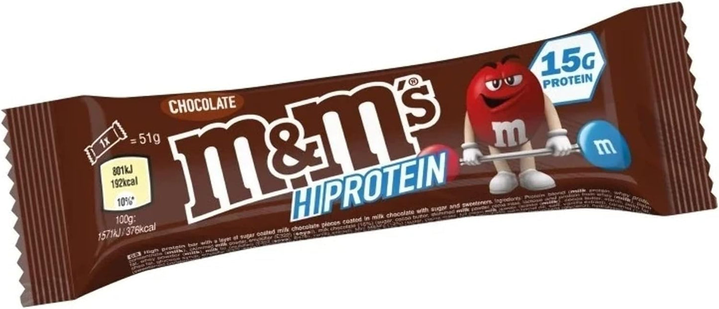 M & M Hi Protein Chocolate Bar – 15g Protein 51g bar | Imported From UK