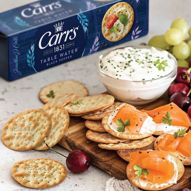 Carr's Table Water Cracked Black Pepper Crackers 125g | Imported