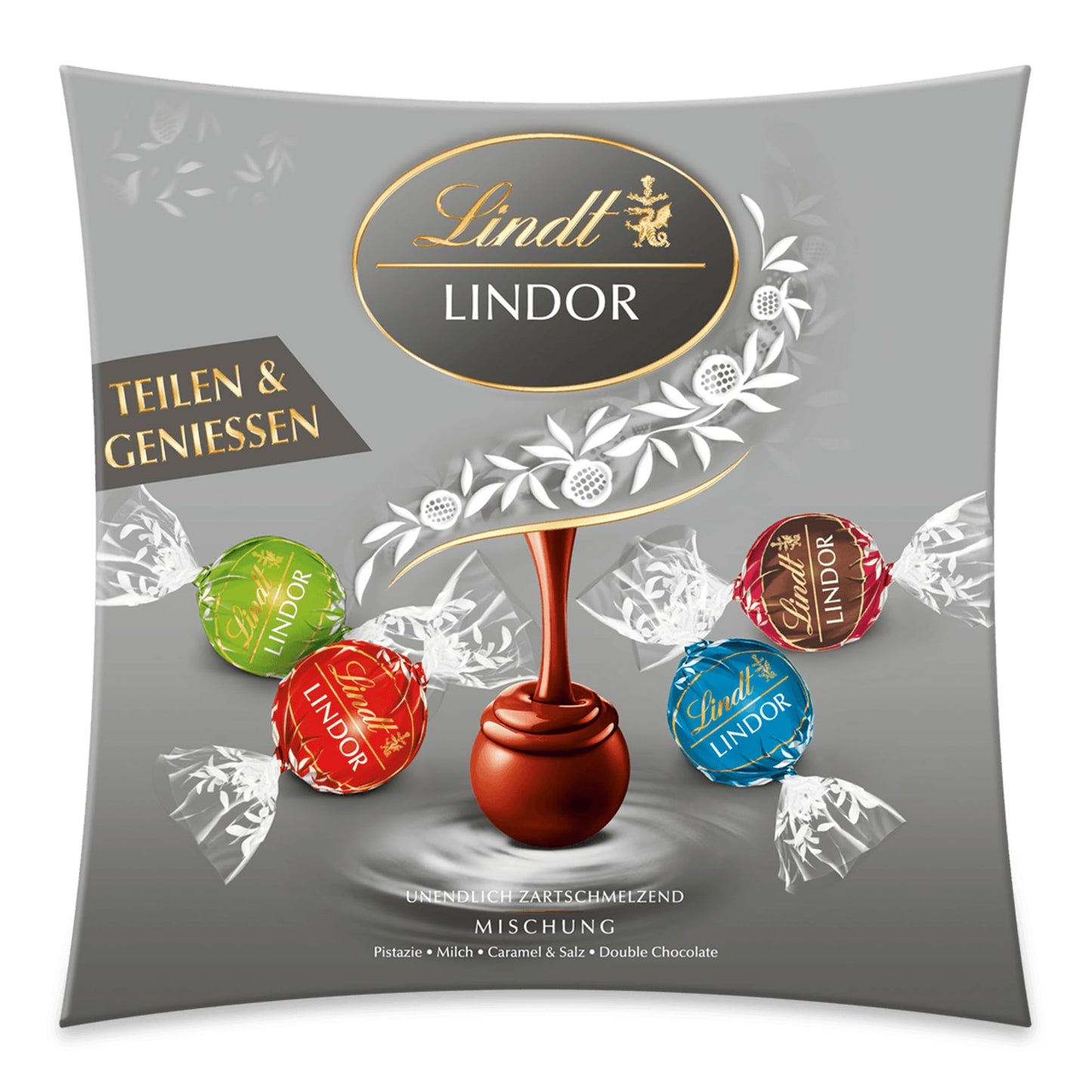 LINDT Lindor Silver Pillow Pack Assorted Truffles – 325g | Premium Imported Chocolate Gift