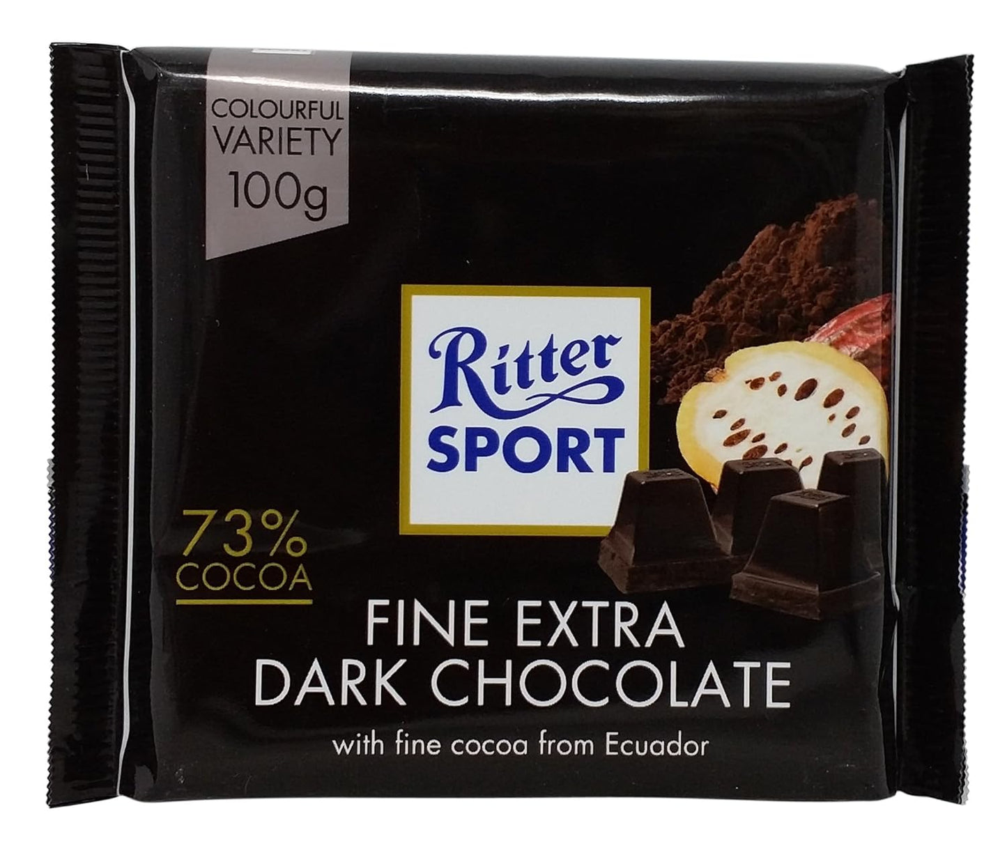 Ritter Sport Fine Extra Dark Chocolate, Made in Germany | Premium Luxury Chocolate