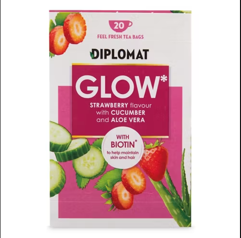 Aldi Diplomat Glow Herbal Tea Bags 20 Pack | Imported from UK