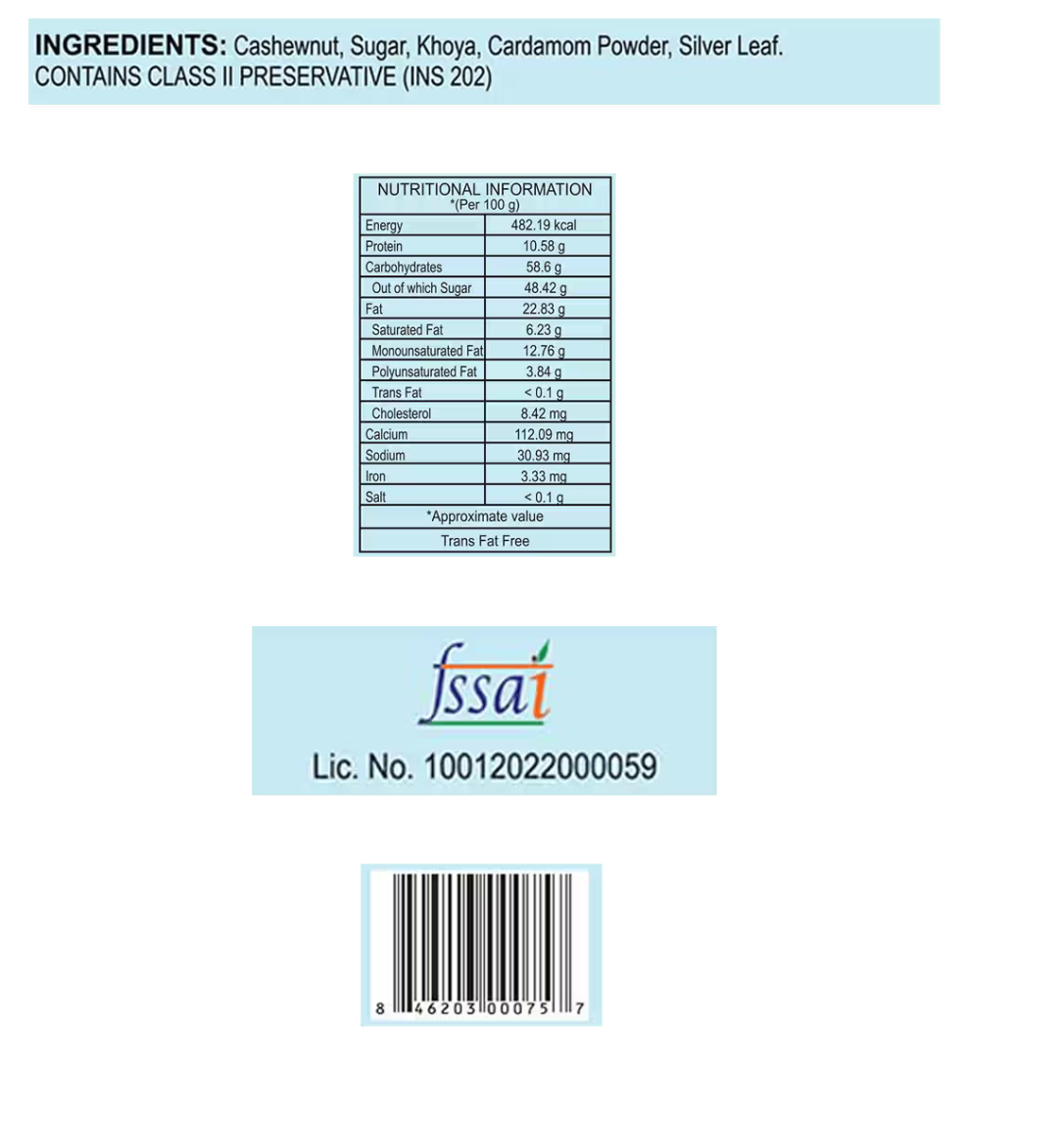 Buy Chitale Bandhu Kaju Katli Online - Premium Cashew Sweet