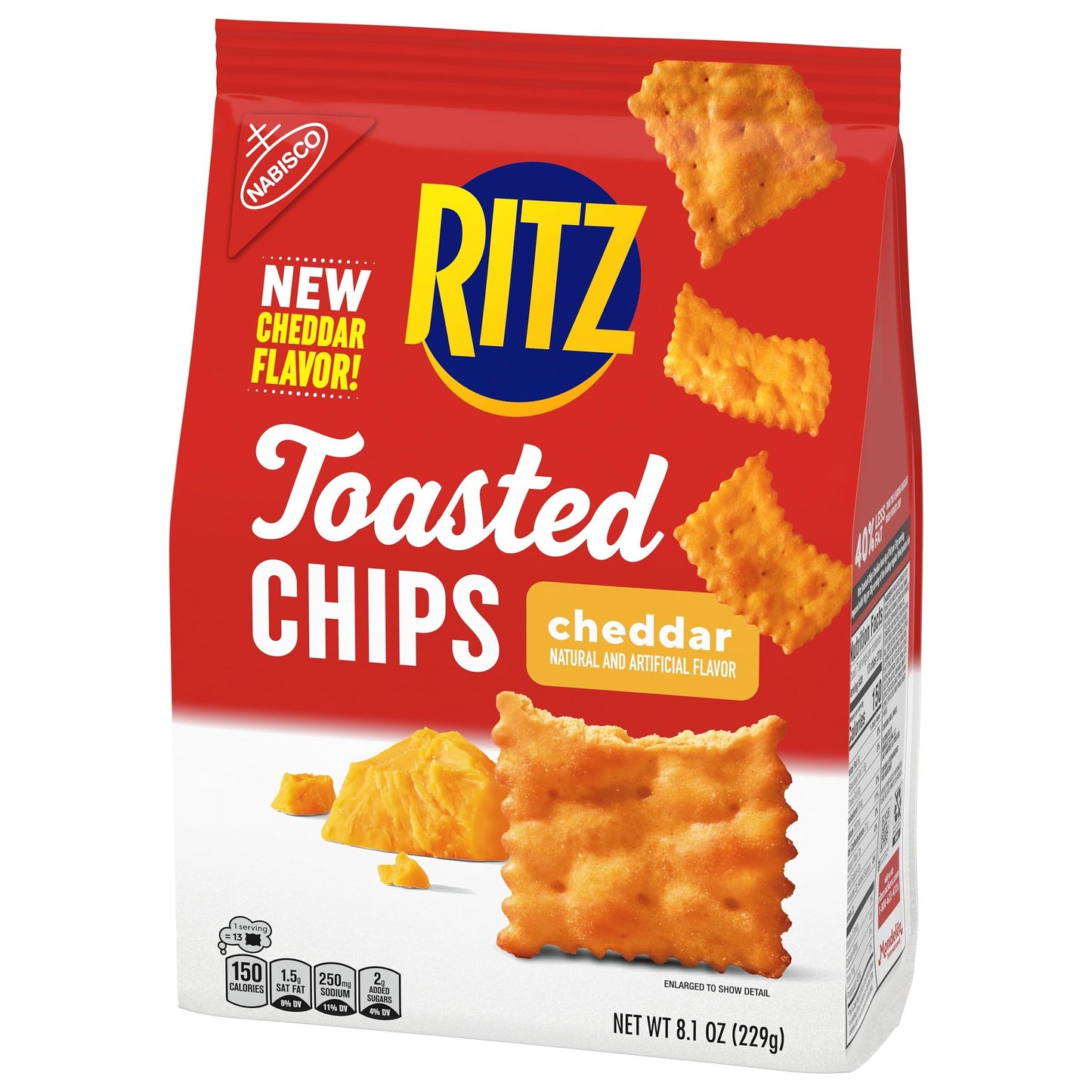 Ritz Toasted Chips Cheddar – 40% Less Fat, Oven Baked, 229g