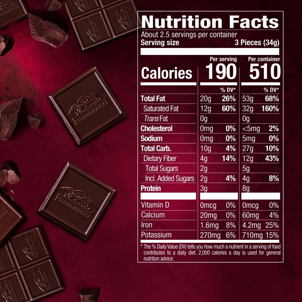 Ghirardelli 92% Intense Dark Chocolate Bar – 90g | Imported