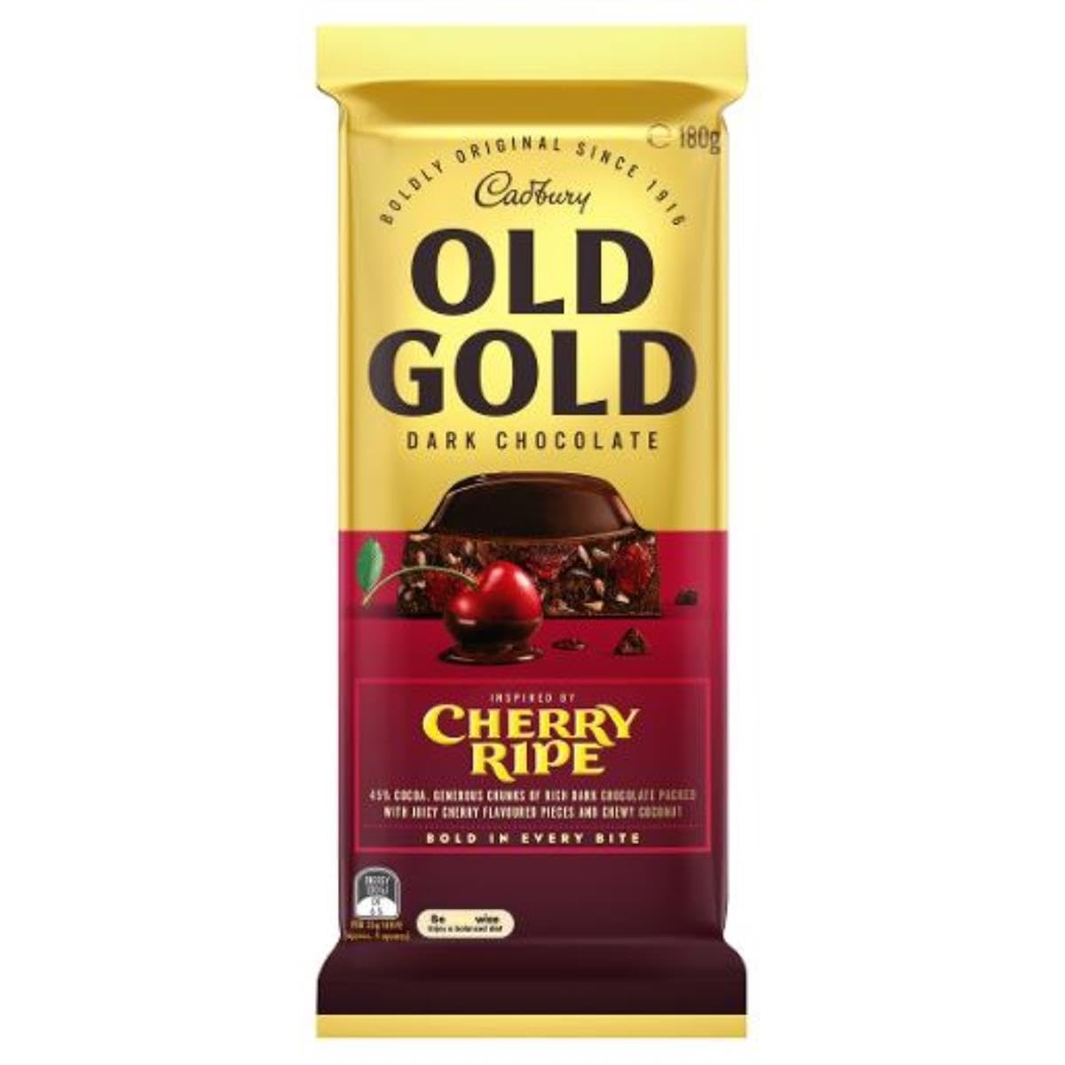 Cadbury Old Gold Cherry Ripe Dark Chocolate 180g | Imported