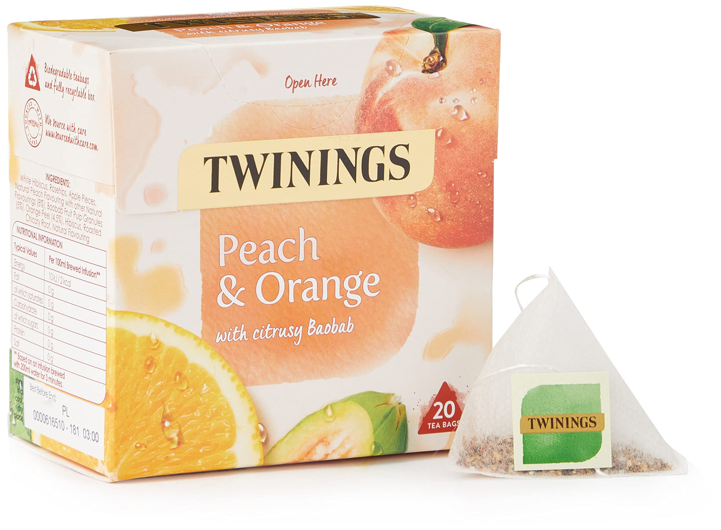 Twinings Peach & Orange Tea Bags (20 Bags) – Imported Limited Edition