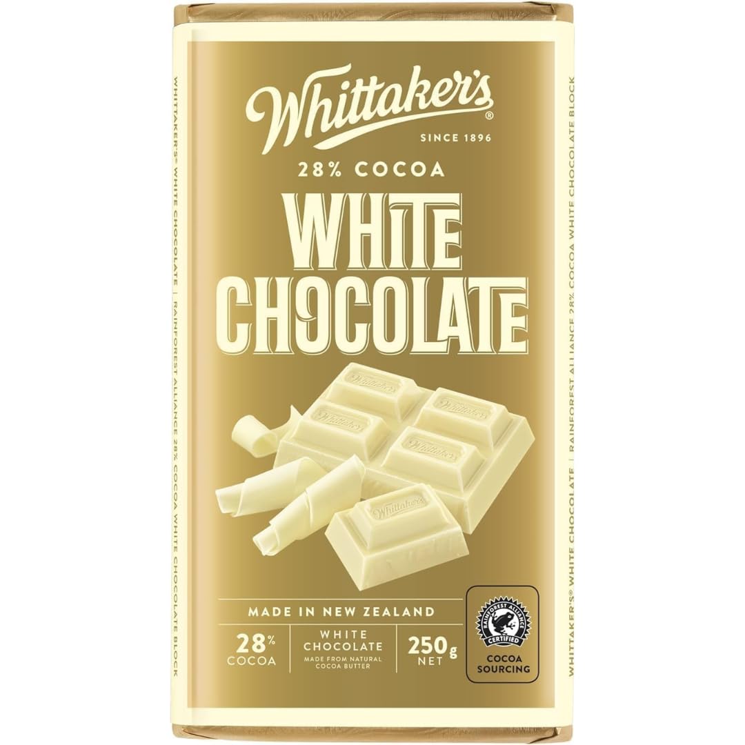 Whittaker's 28% Cocoa White Chocolate Bar - 250g | Imported Premium Chocolate