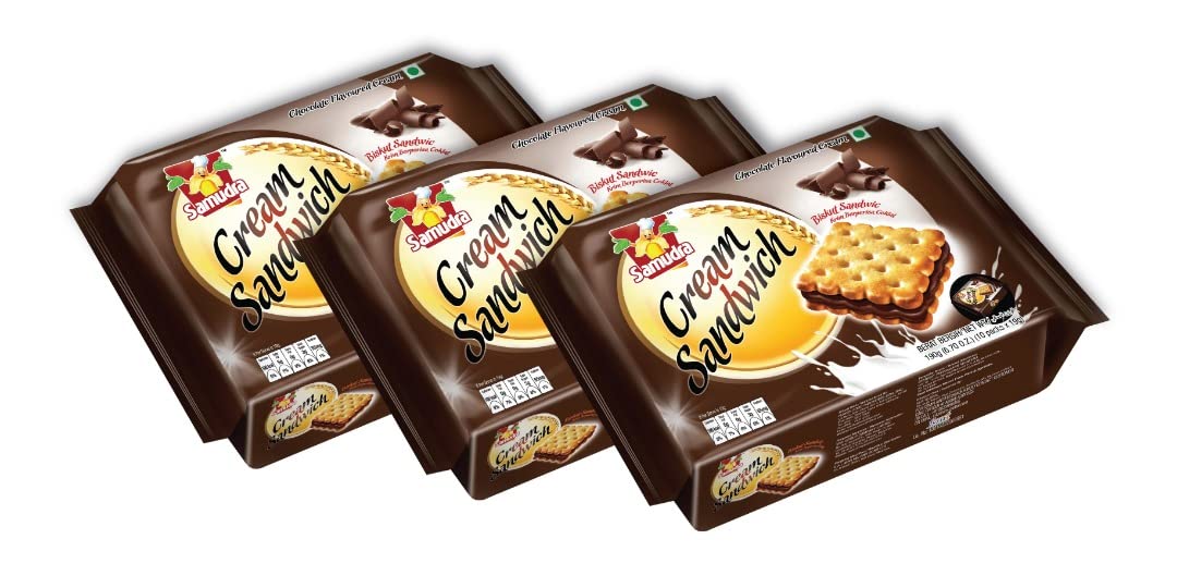 Samudra Chocolate Cream Sandwich Biscuits – 190g | Imported