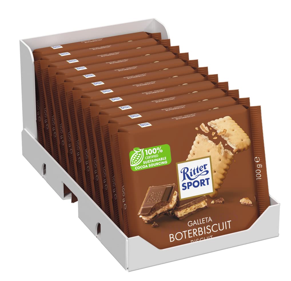 Ritter Sport Milk Chocolate with Butter Biscuit (100g) - Imported German Chocolate