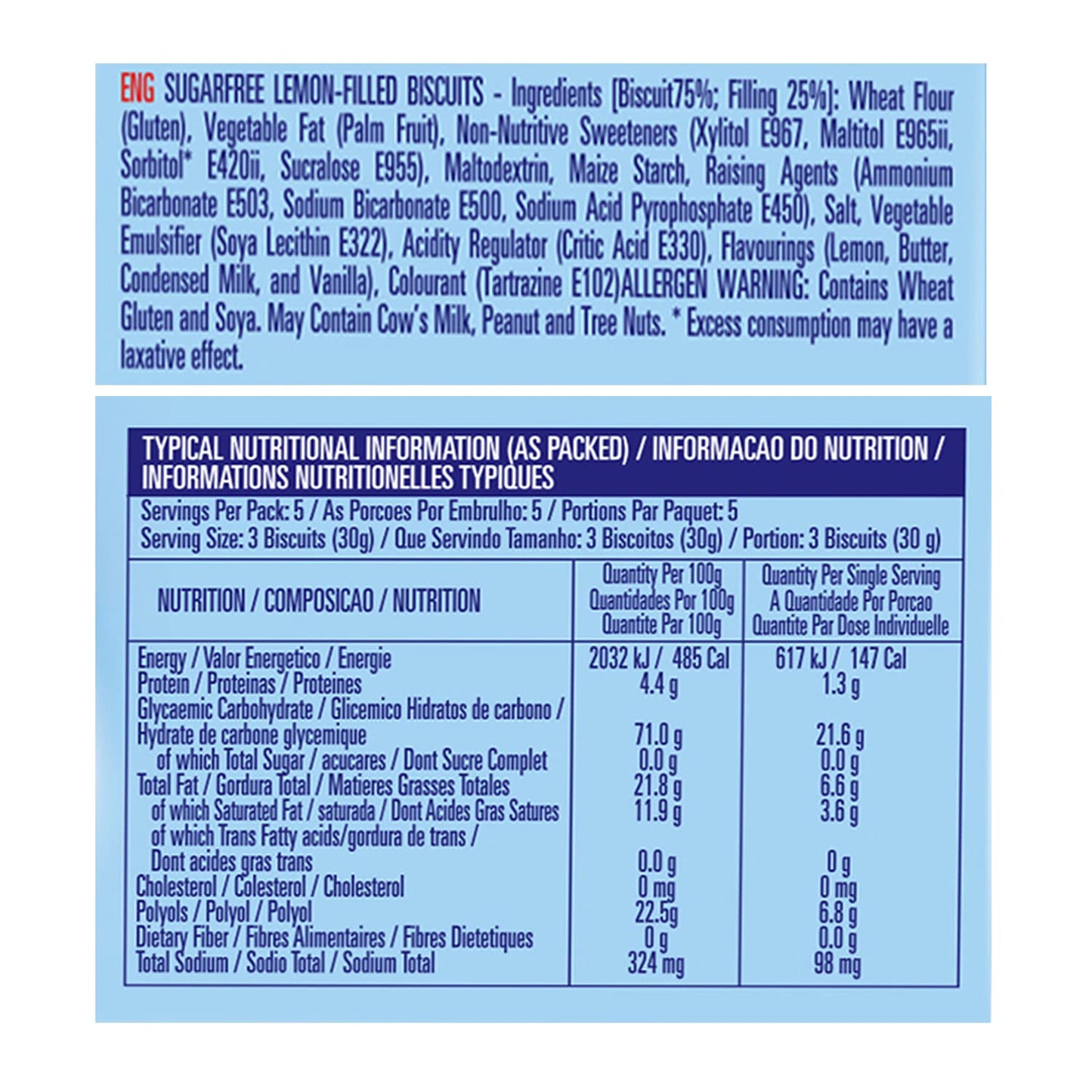 Tiffany Sugar-Free Lemon Cream Biscuits – Diabetic-Friendly | Imported