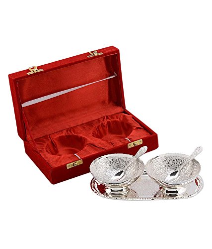 Luxury Dryfruit Diwali Hamper in German Silver Bowl with velvet box – 200g