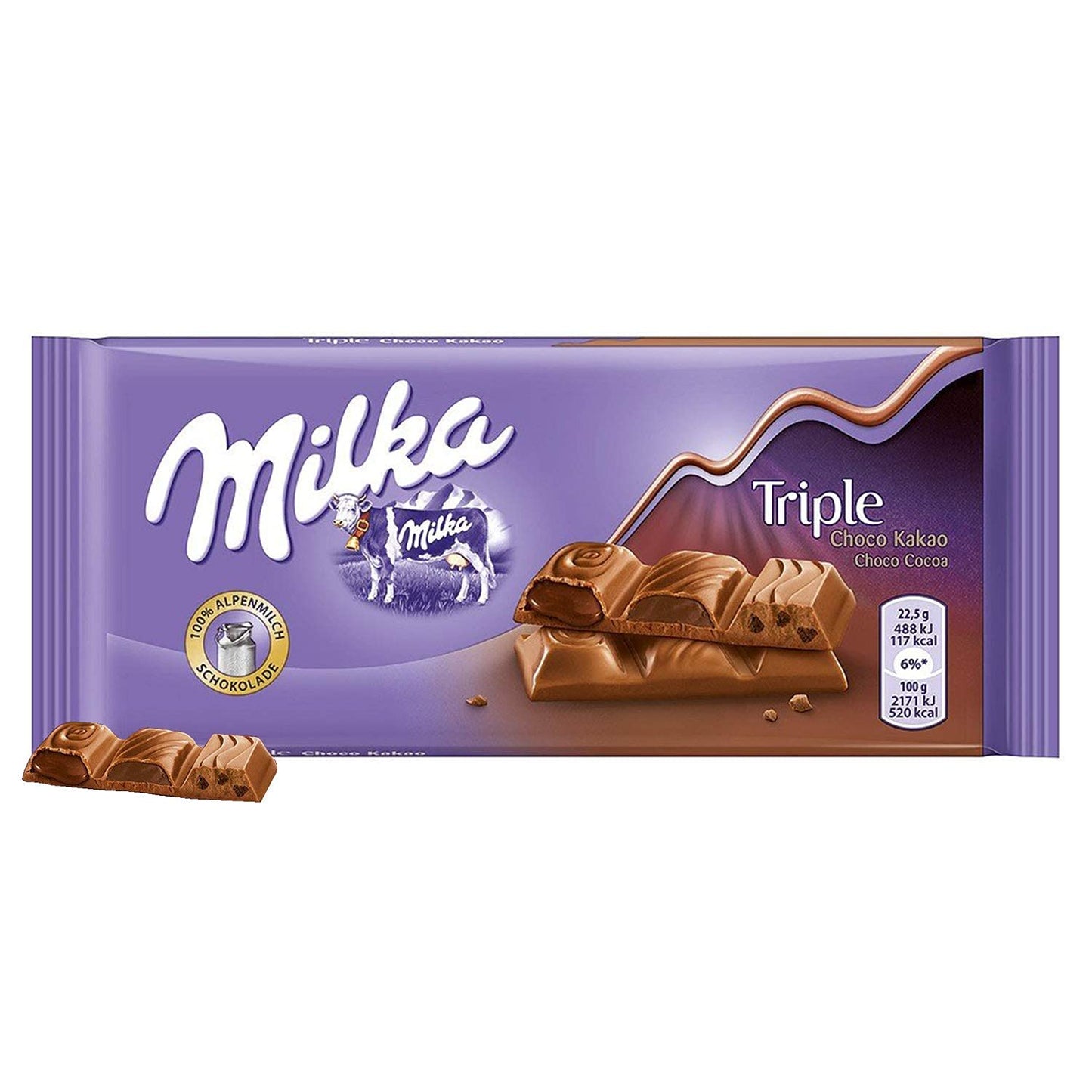Milka Triple Chocolate Cocoa Bar Pouch – 90g | Imported Delight