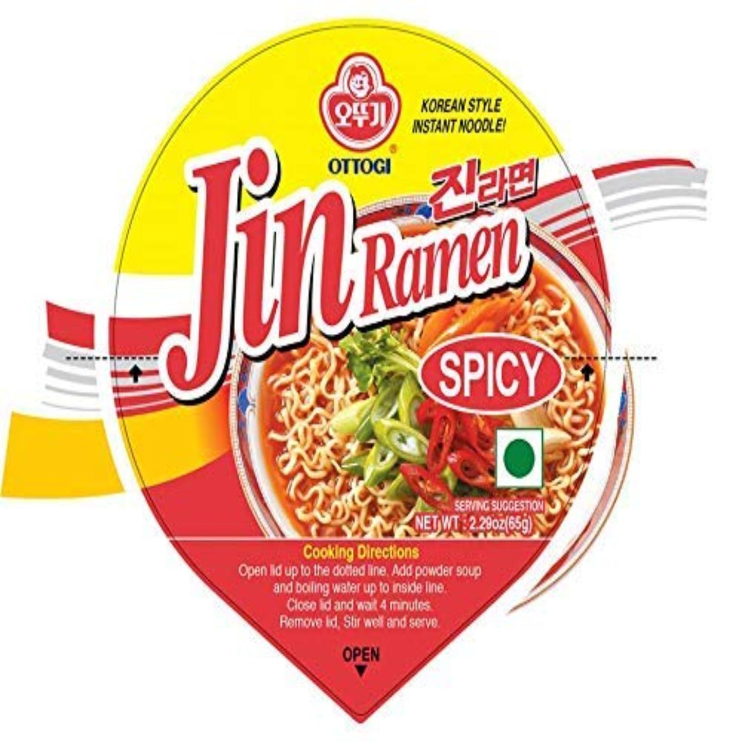 Ottogi Jin Ramen Spicy Cup Noodles – 65g | Imported Korean Flavor