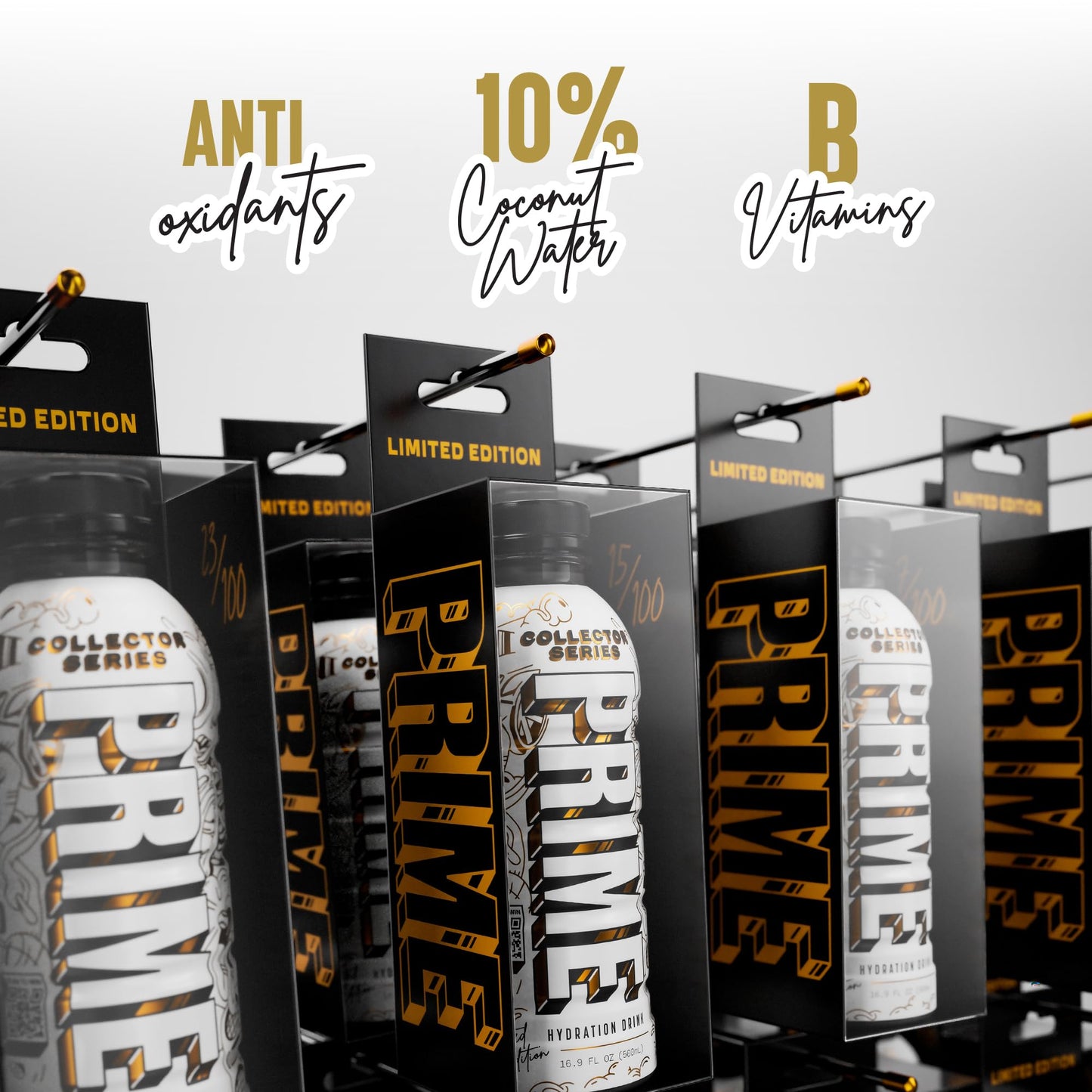 PRIME Hydration Limited Edition Collector Series – Electrolyte Sports Drink (Low Sugar, BCAAs, Vitamins) | Imported
