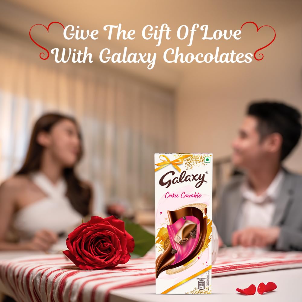 Galaxy Cookie Crumble Milk Chocolate Bar 96g – Imported From UK, Valentine Special
