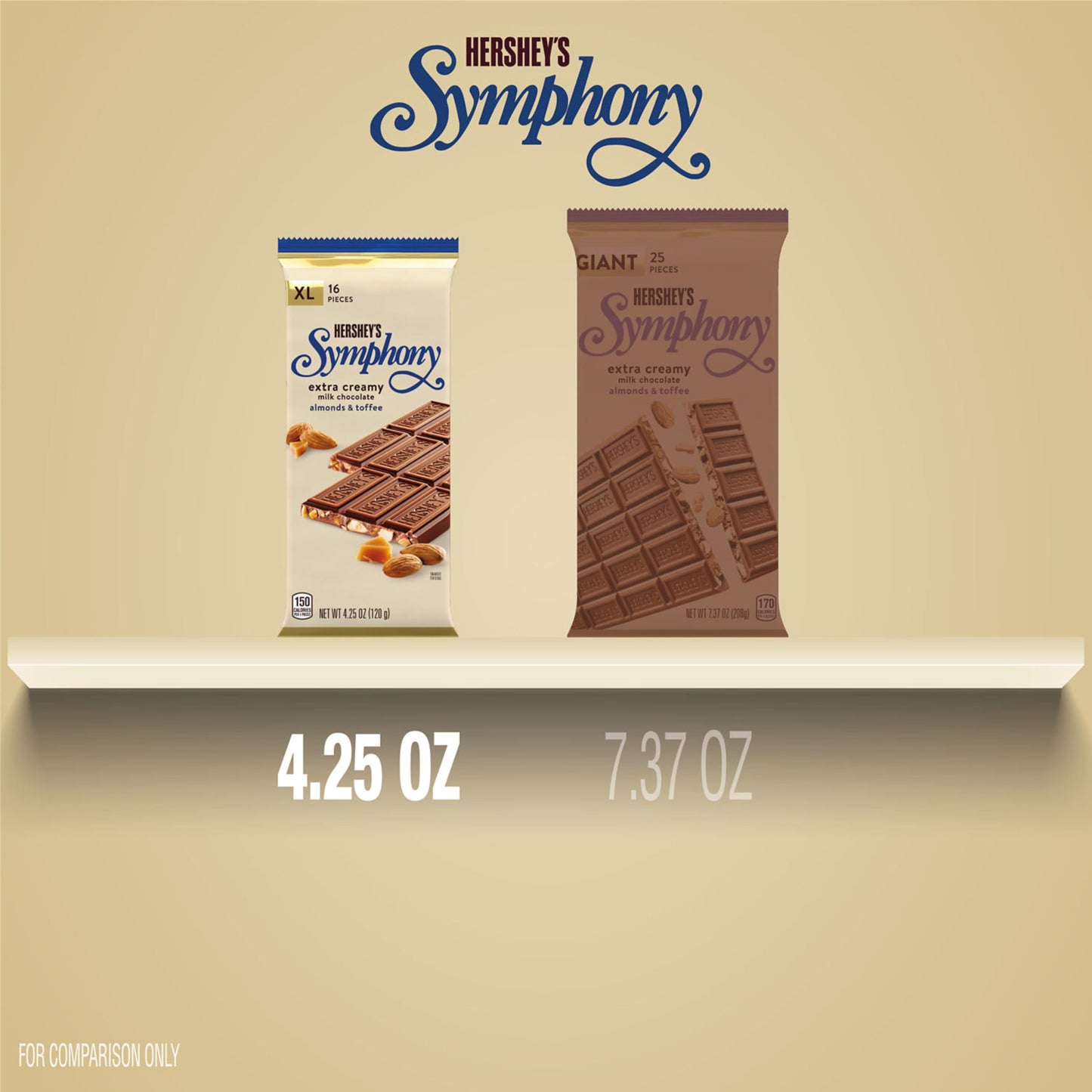 HERSHEY'S SYMPHONY Milk Chocolate with Almonds & Toffee XL | Imported