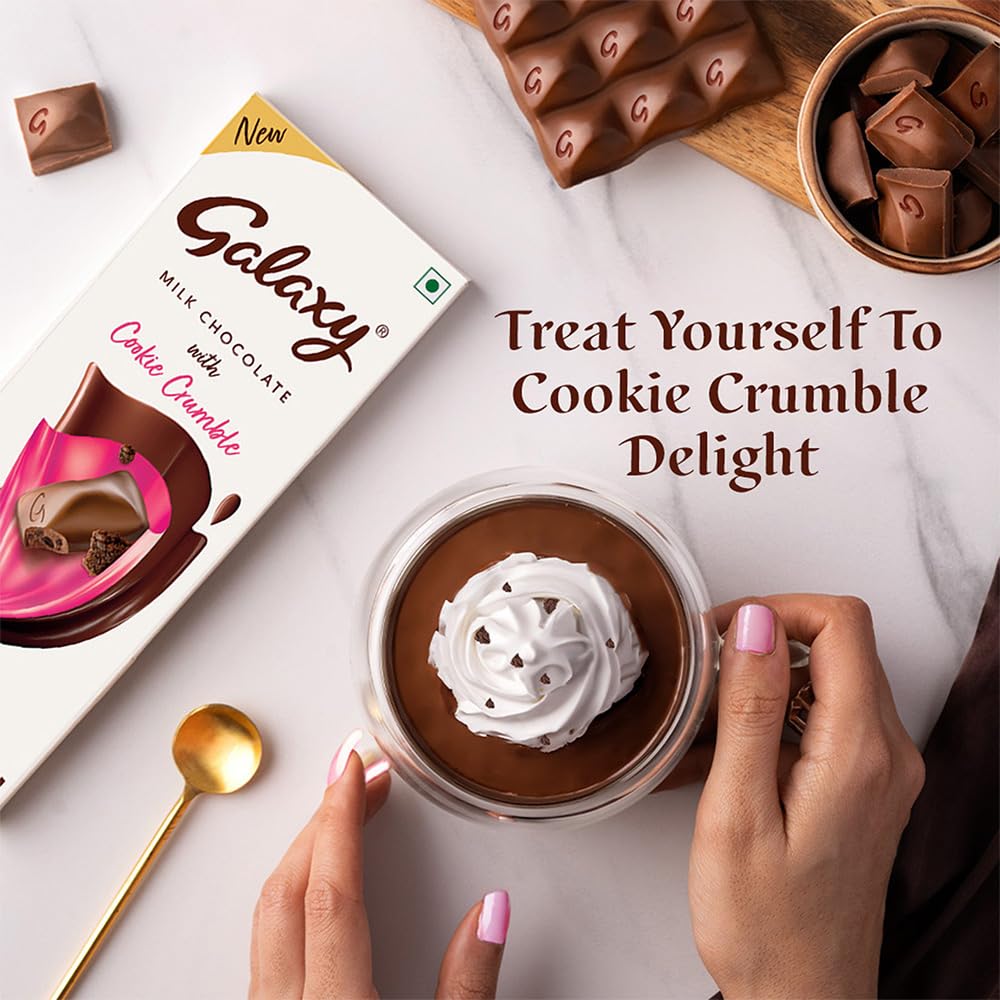 Galaxy Cookie Crumble Milk Chocolate Bar 96g – Imported From UK, Valentine Special