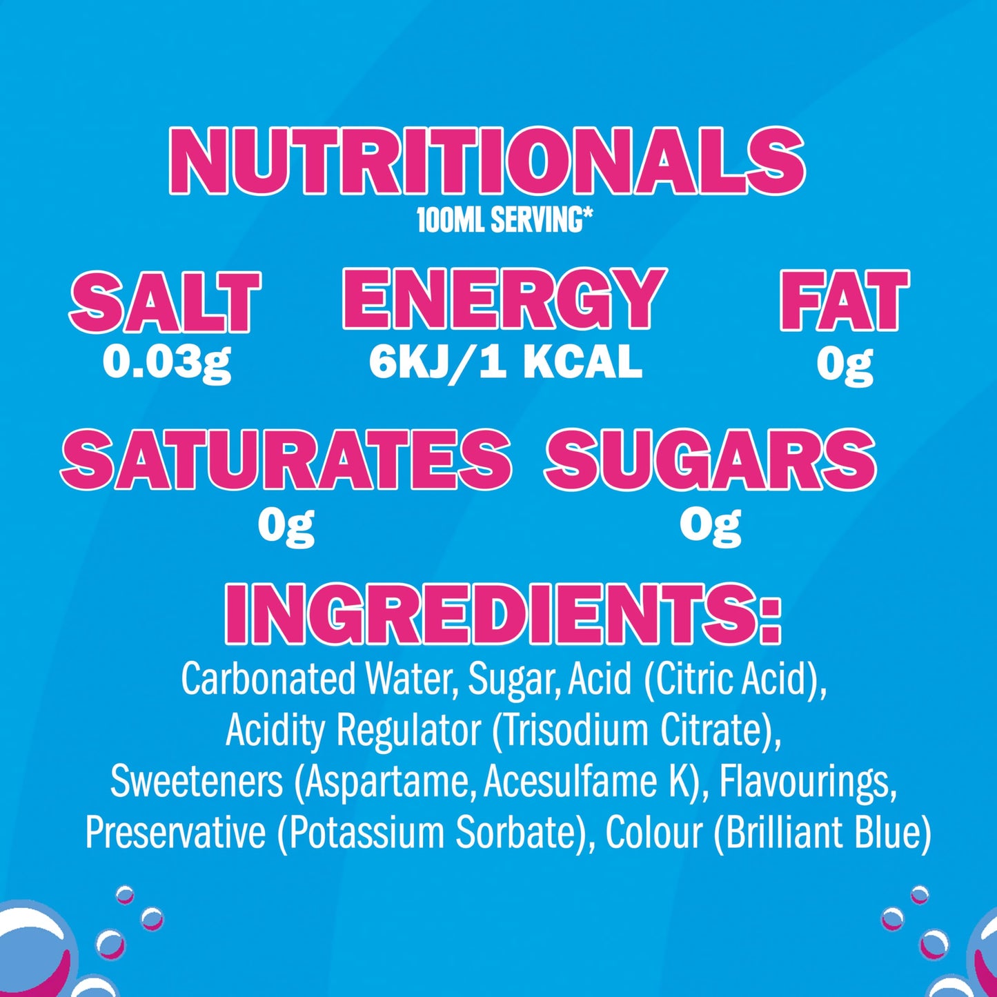 BARR Blue Bubblegum Zero Sugar Fizzy Drink – 330ml Can | Imported