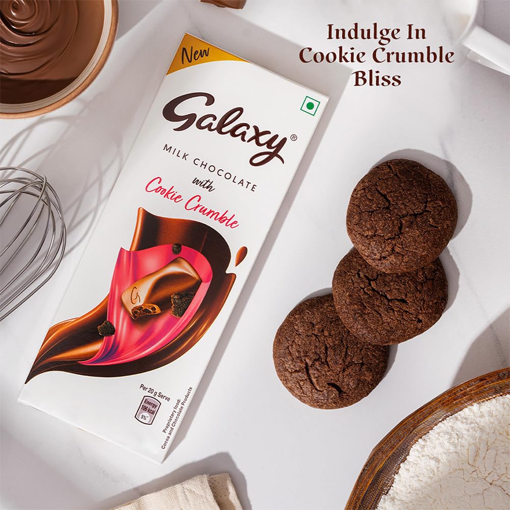 Galaxy Cookie Crumble Milk Chocolate Bar 96g – Imported From UK, Valentine Special