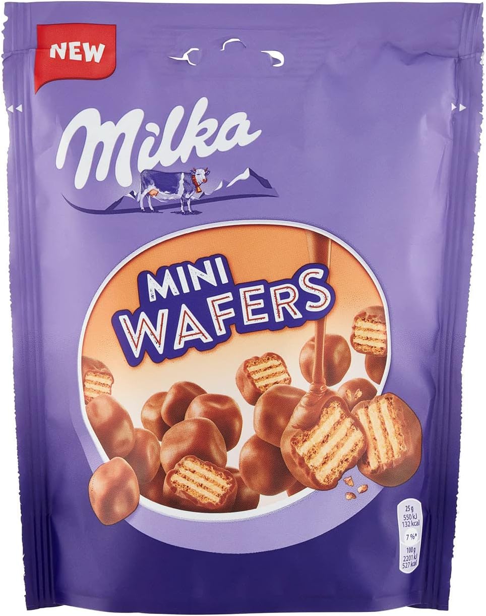 Imported Milka Choco Mini Wafers – Creamy Crunch Bites 110g