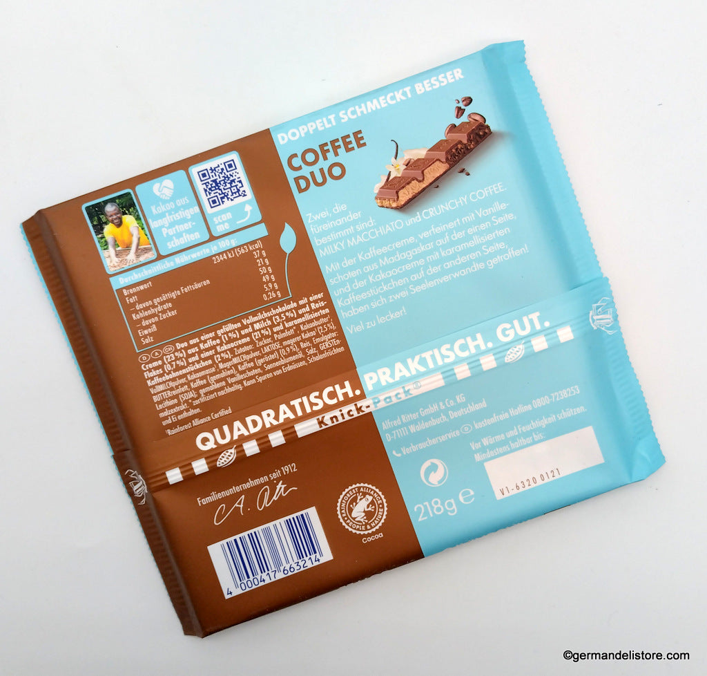 Ritter Sport Milky Macchiato Crunchy Coffee Chocolate – 218g