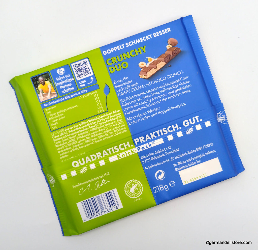 Ritter Sport Crispy Cream Choco Crunch – 218g | Imported