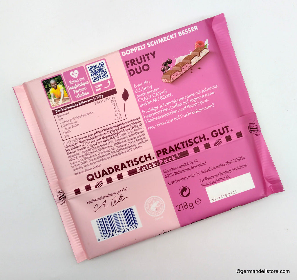 Ritter Sport Crazy Cassis Be My Berry Chocolate – 218g | Imported