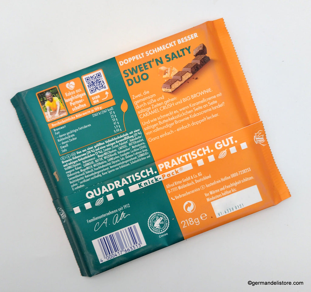 Ritter Sport Caramel Crush & Big Brownie 218g – Imported Chocolate