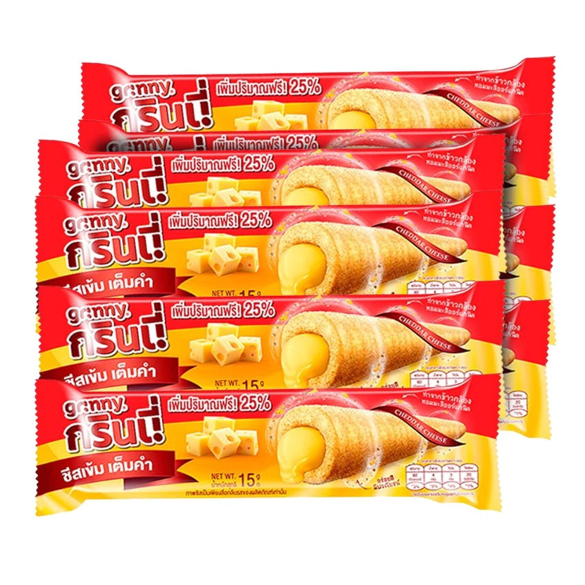 Grinny Cheddar Cheese Cream Roll, Tasty Snack | Imported | Very Delicious (Pack of 3)
