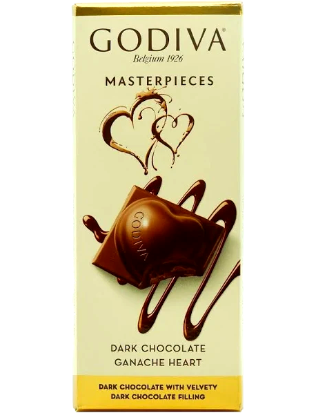 Godiva Masterpiece Dark Chocolate Ganache Heart Bars (Imported), 86g