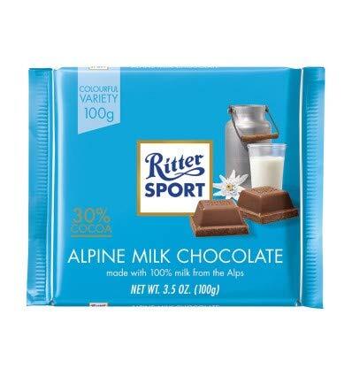 Ritter Sport Alpine Milk Chocolate Bar (100g) - Imported German Chocolate