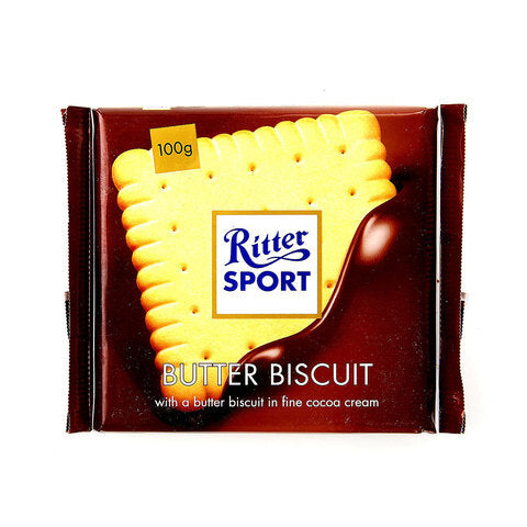 Ritter Sport Milk Chocolate with Butter Biscuit (100g) - Imported German Chocolate