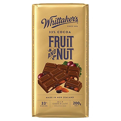 Whittaker's 33% Fruit And Nut Chocolate 200G, Made in New Zealand