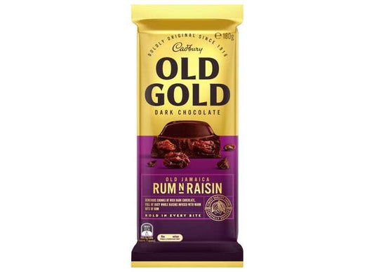 Cadbury Old Gold Dark Chocolate with Old Jamaica Rum & Raisins, 180g (Imported)