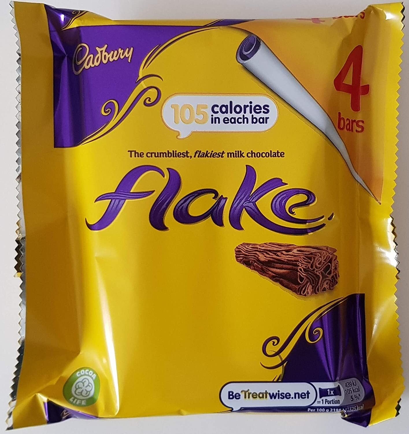 Cadbury Flake Bars (4 Pack) - Imported Chocolate Treat (80g)