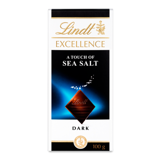 Lindt Excellence A Touch Sea Salt Intense Dark Chocolate, 100 G | Melt Proof Packing