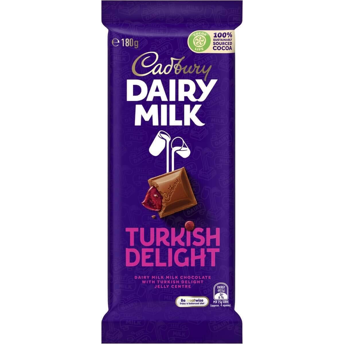 Cadbury Dairy Milk Turkish Delight Chocolate (Imported), 180g