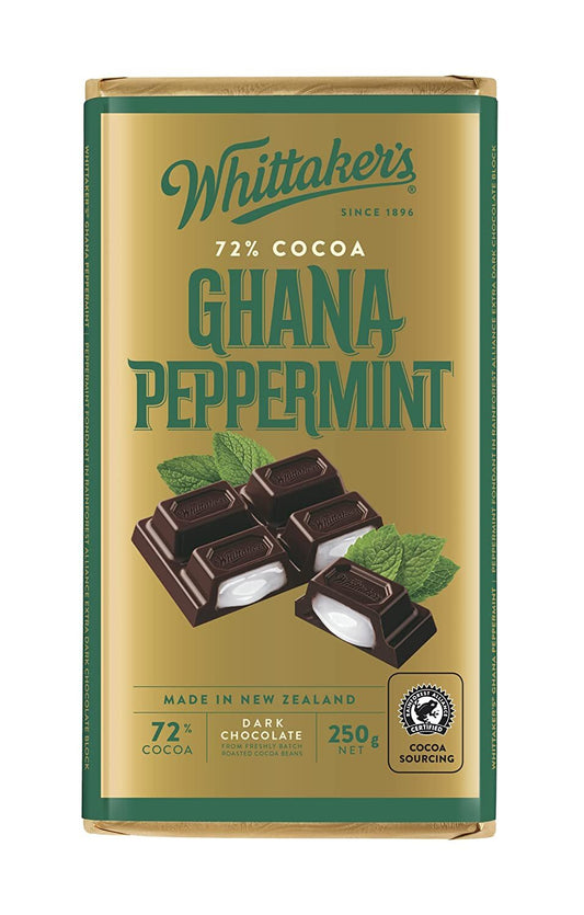 Whittakers Ghana Peppermint Chocolate, No Added Colour | Melt- Proof Packing