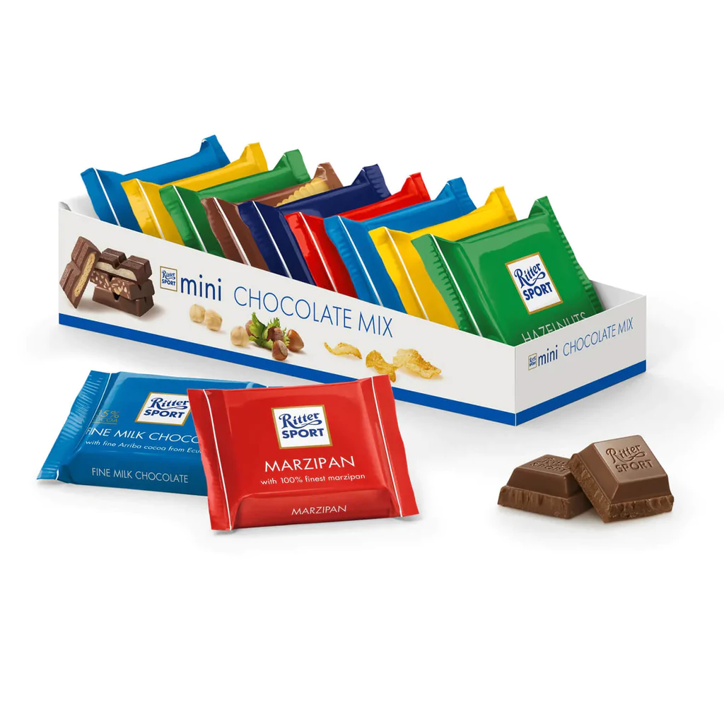 Ritter Sport Chocolate Variety Pack (5 Bars) - Discover Classic German Flavors (Made in Germany)