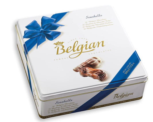 The Belgian Seashells, Metal Box | Melt Proof Packaging | Same-Day Dispatch